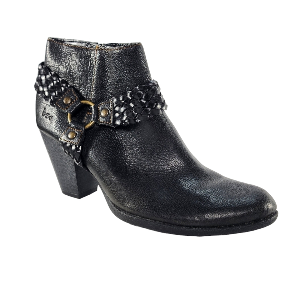 Born BOC Western Harness Ankle Boots, Black Leather, 6.5